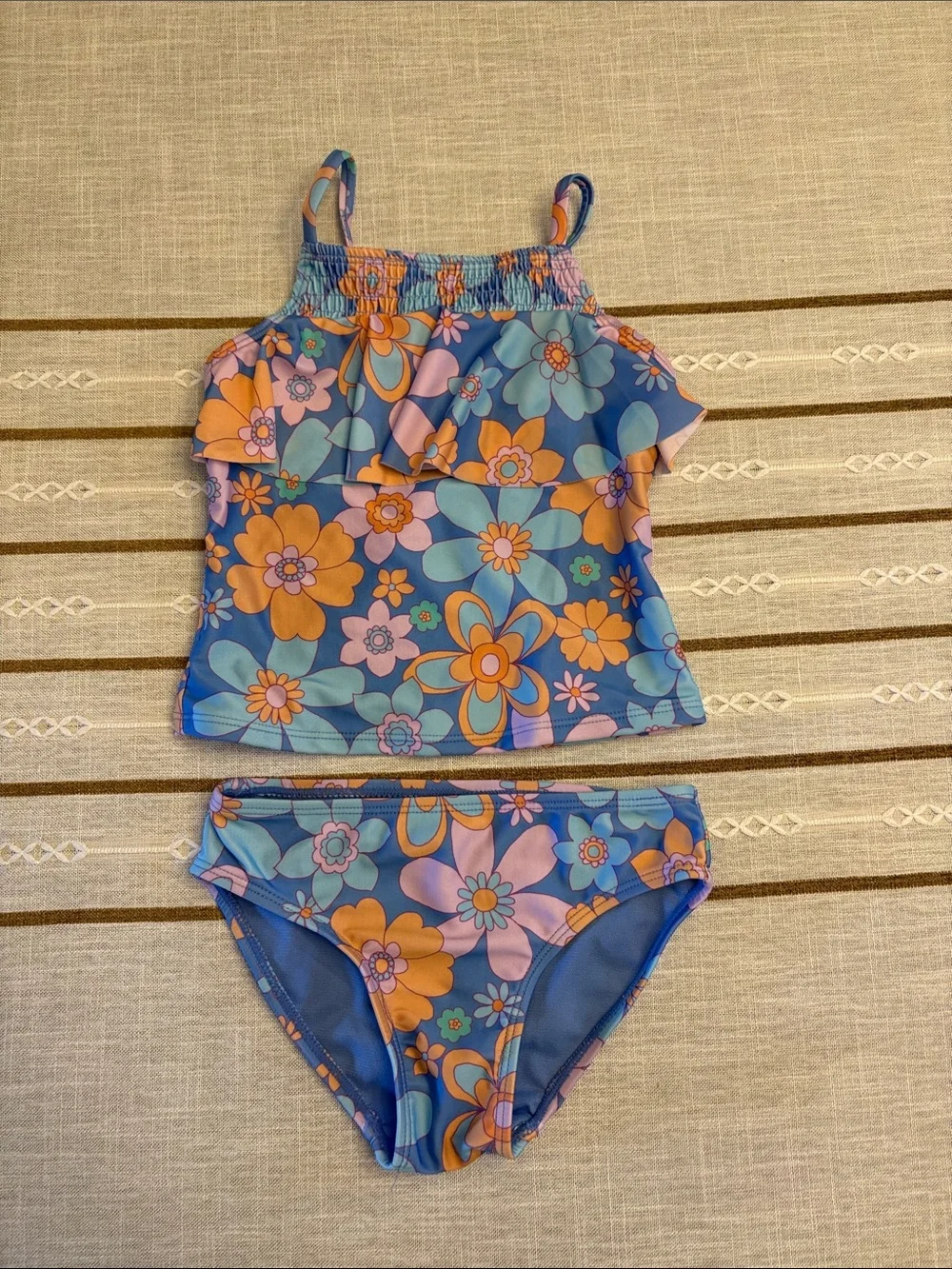 Floral Ruffle Tankini Size 6/6X